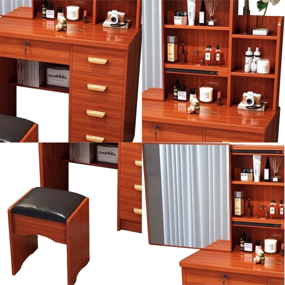 LIVARA 198 80CM Length Sliding Large Mirror Dressing Table With Stool Or LED Light - Image 36