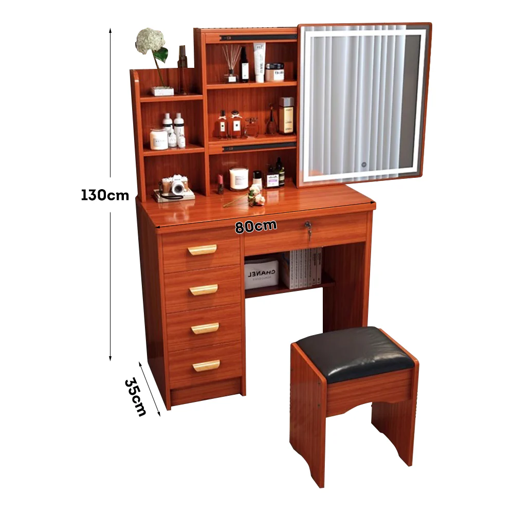 LIVARA 198 80CM Length Sliding Large Mirror Dressing Table With Stool Or LED Light - Image 41