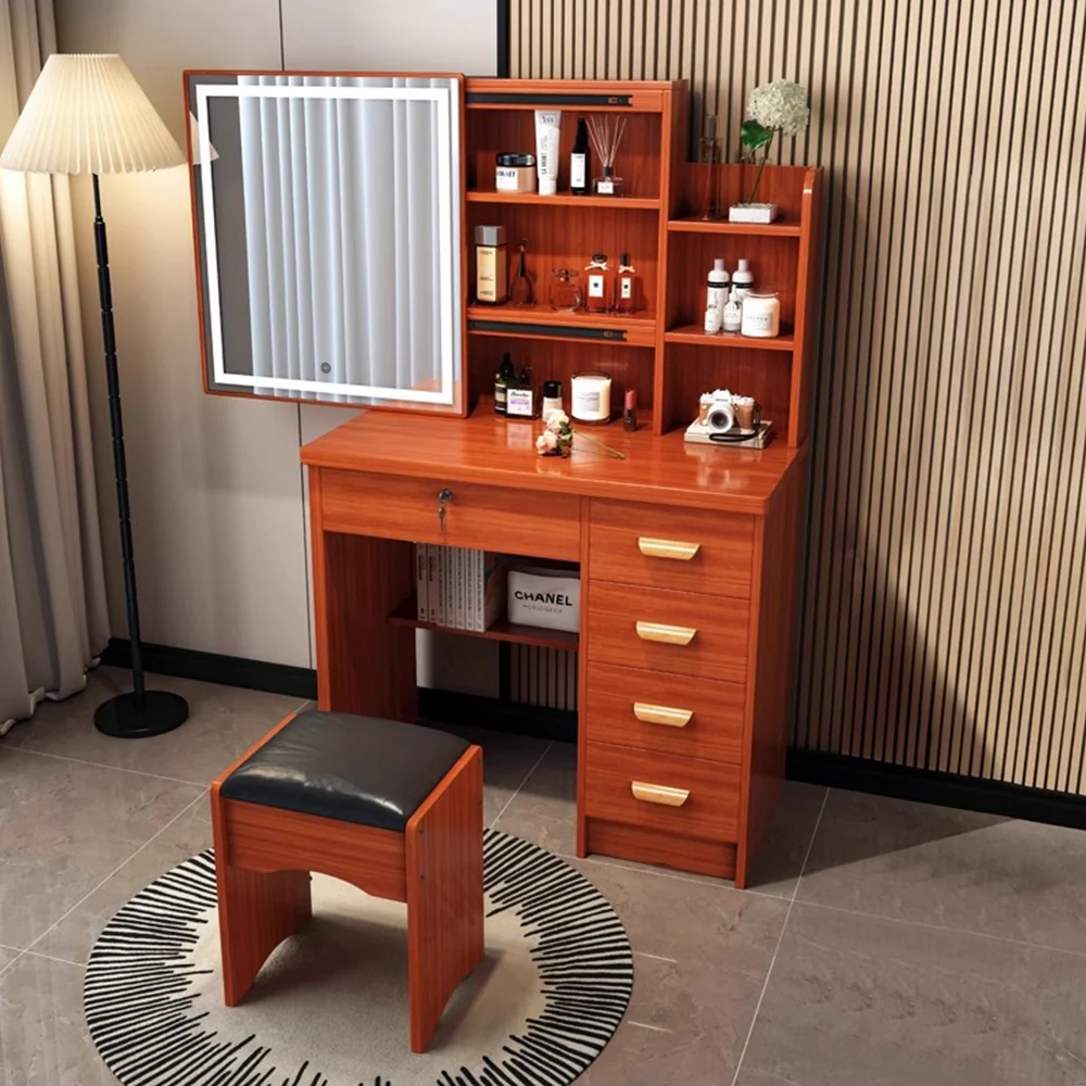 LIVARA 198 80CM Length Sliding Large Mirror Dressing Table With Stool Or LED Light - Image 42