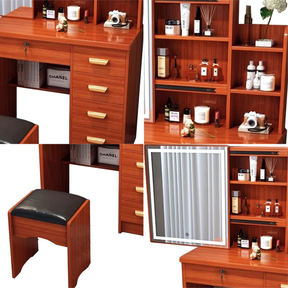 LIVARA 198 80CM Length Sliding Large Mirror Dressing Table With Stool Or LED Light - Image 44