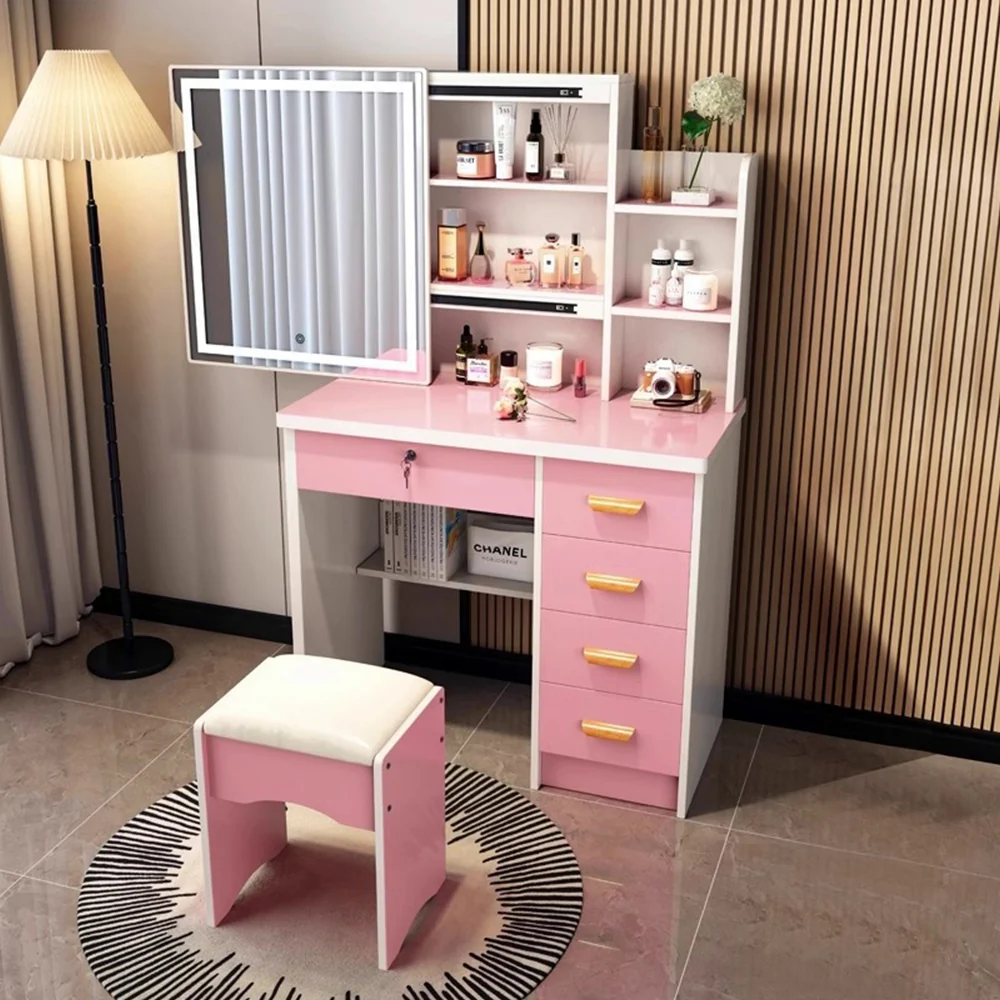 LIVARA 198 80CM Length Sliding Large Mirror Dressing Table With Stool Or LED Light - Image 57