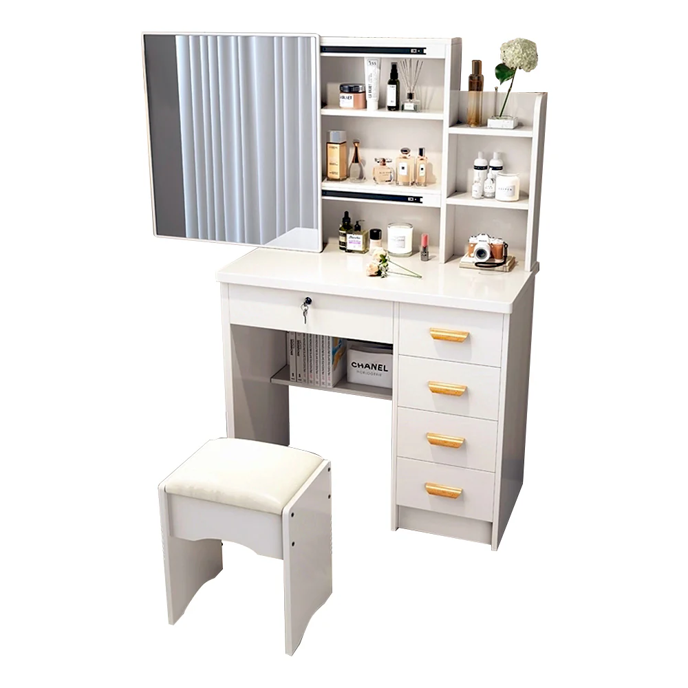 LIVARA 198 80CM Length Sliding Large Mirror Dressing Table With Stool Or LED Light - Image 7