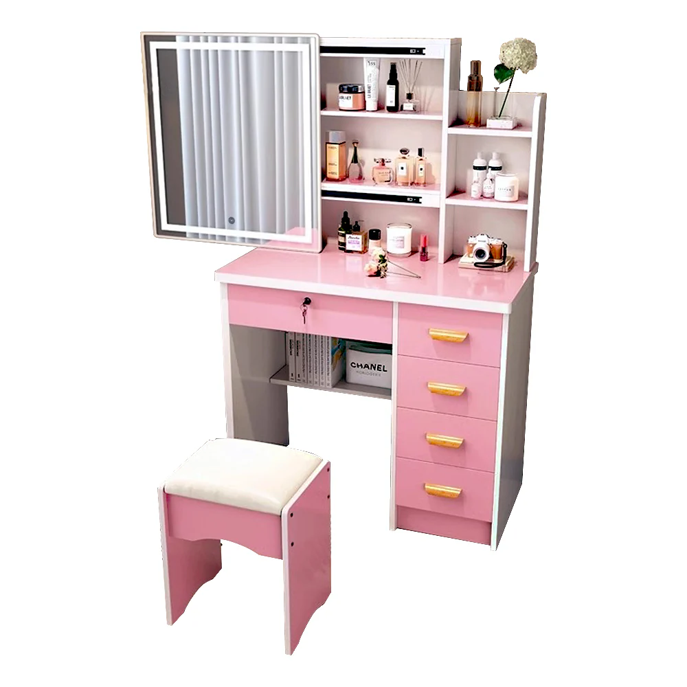 LIVARA 198 80CM Length Sliding Large Mirror Dressing Table With Stool Or LED Light - Image 9