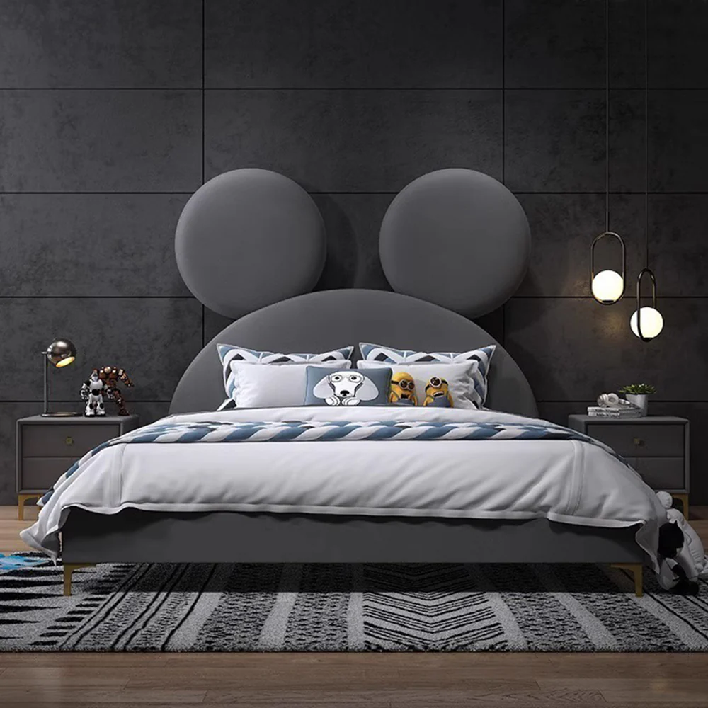 LUXORA CB1112 150/180cm Solid Wood Frame Cartoon Mouse Ear-Shaped Children's Bed - Image 3
