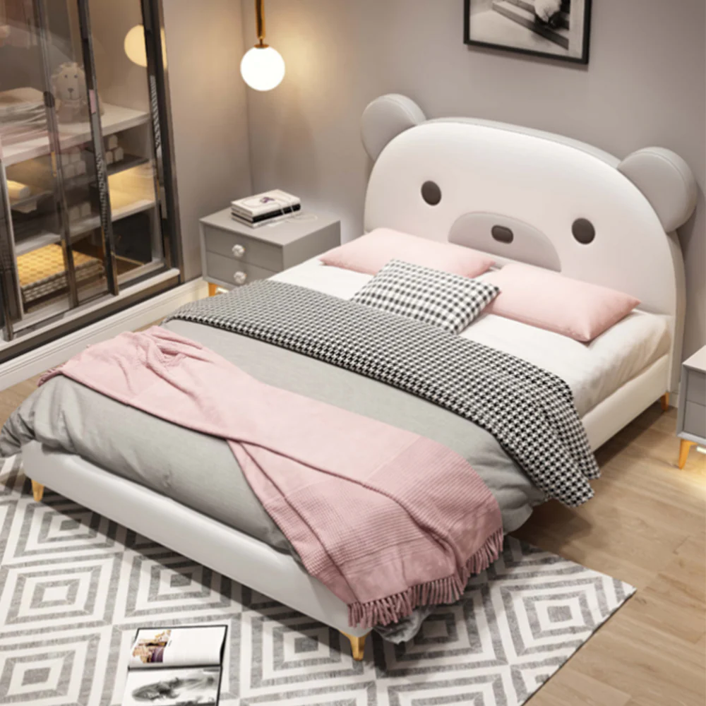 LUXORA CB1193 150/180cm Solid Wood Frame Cartoon Bear-Shaped Kids Bed - Image 2