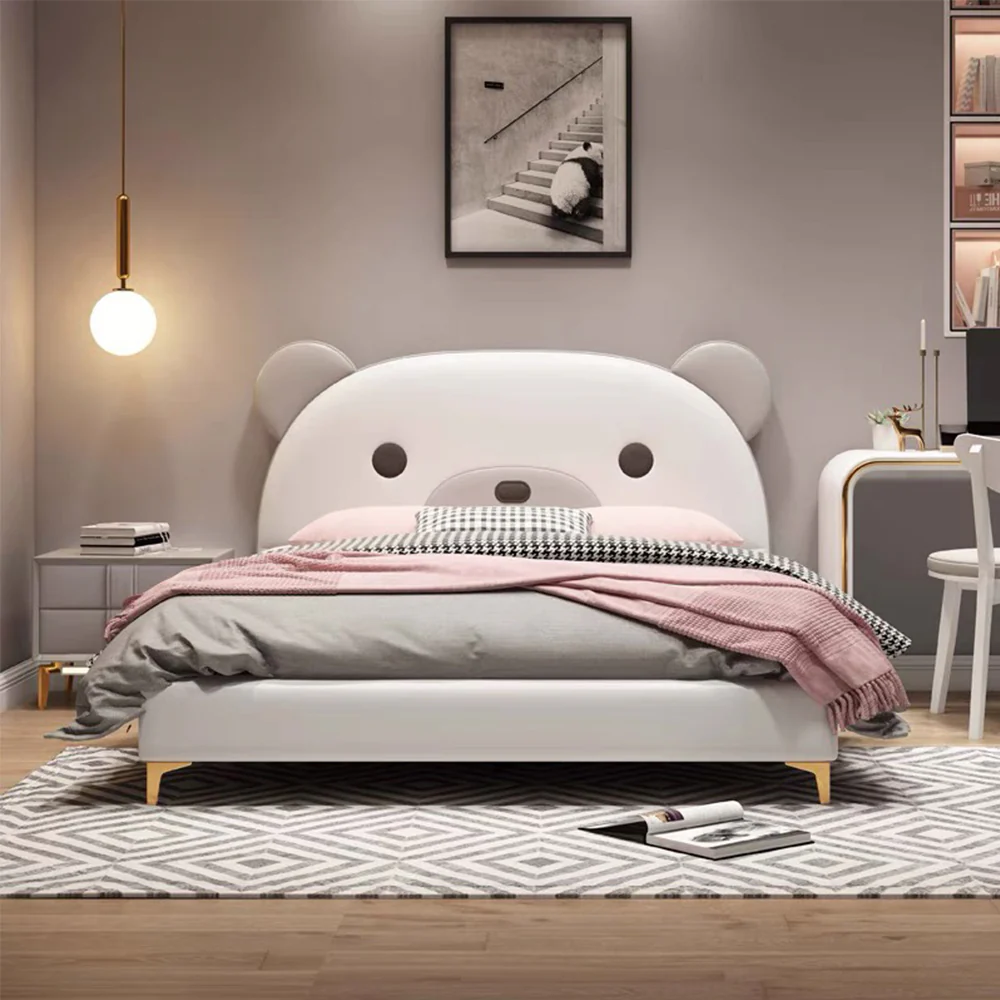 LUXORA CB1193 150/180cm Solid Wood Frame Cartoon Bear-Shaped Kids Bed - Image 3