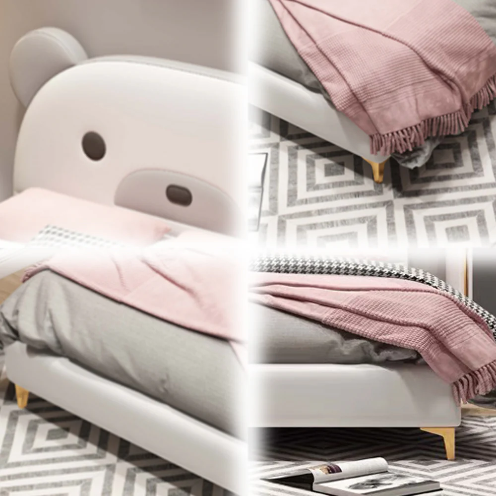 LUXORA CB1193 150/180cm Solid Wood Frame Cartoon Bear-Shaped Kids Bed - Image 4