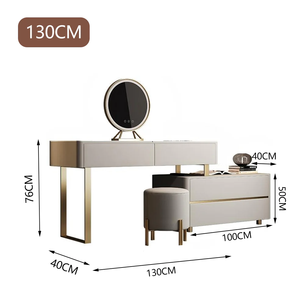 LUXORA DR1010 130cm Pine Frame Rock Board Desktop Dressing Table - Image 6
