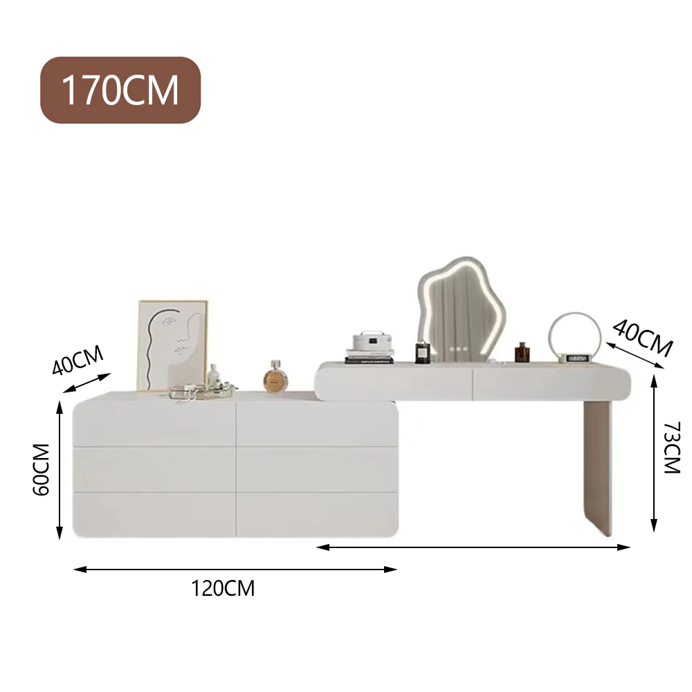 LUXORA DR1011 170-210cm Expandable Solid Wood Tabletop Dressing Table - Image 5