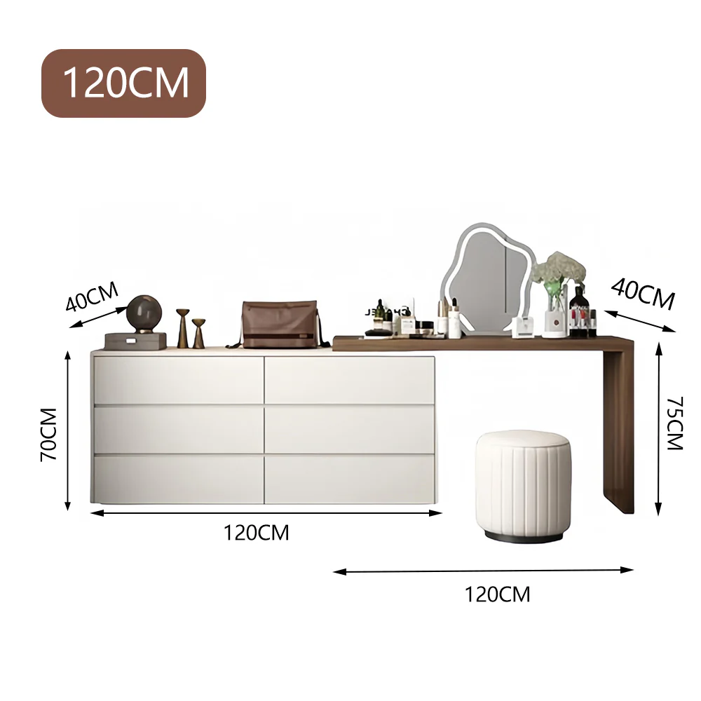 LUXORA DR1036 120-140cm Eco-Friendly Board Vanity Able With LED Mirror - Image 6