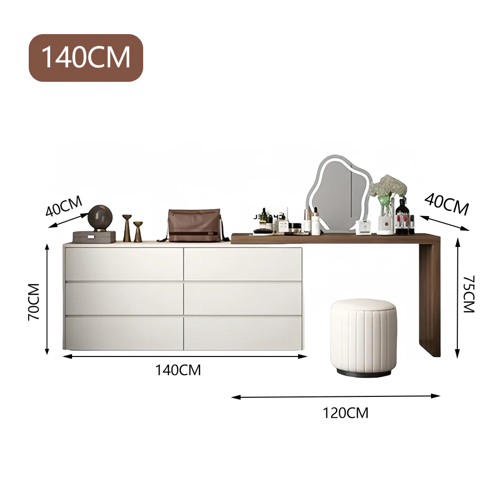 LUXORA DR1036 120-140cm Eco-Friendly Board Vanity Able With LED Mirror - Image 7