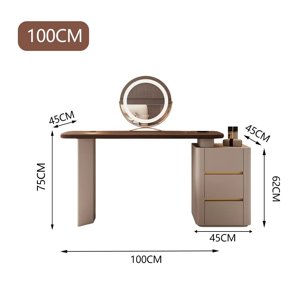LUXORA DR1043 Acrylic Support Solid Wood Cabinet Dressing Table - Image 10