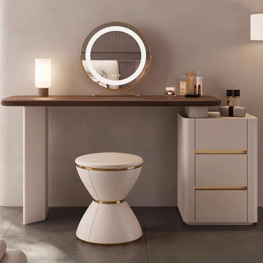 LUXORA DR1043 Acrylic Support Solid Wood Cabinet Dressing Table - Image 4