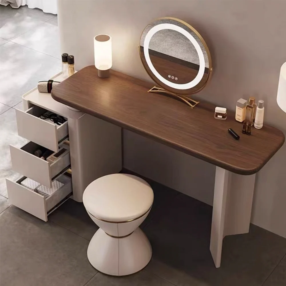 LUXORA DR1043 Acrylic Support Solid Wood Cabinet Dressing Table - Image 5