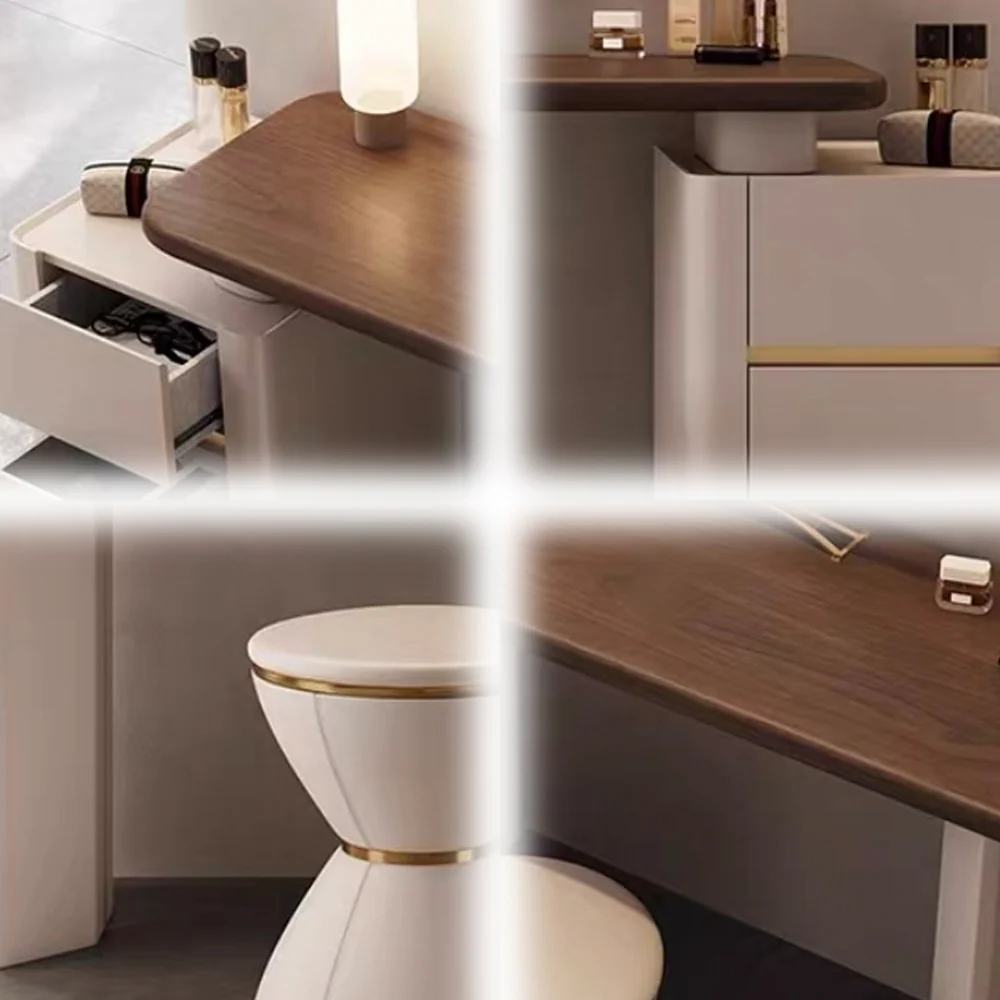 LUXORA DR1043 Acrylic Support Solid Wood Cabinet Dressing Table - Image 6