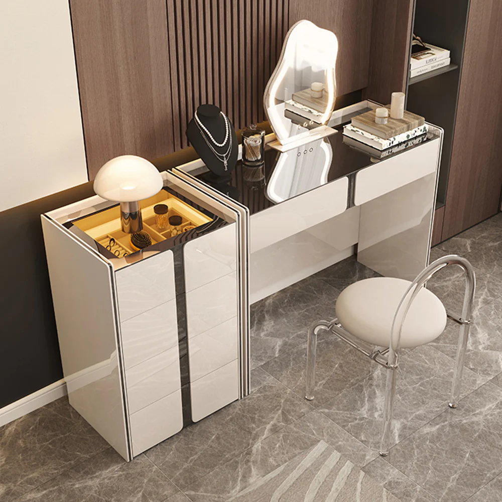 LUXORA DR1053 100-120cm Modern Minimalist Solid Wood Cabinet Lacquered Dressing Table - Image 3