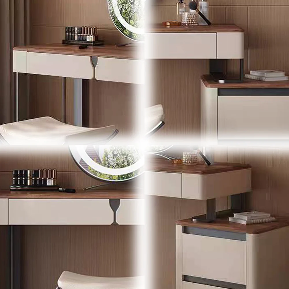 LUXORA DR1067 80-120cm Walnut Wood Countertop Dressing Table - Image 5