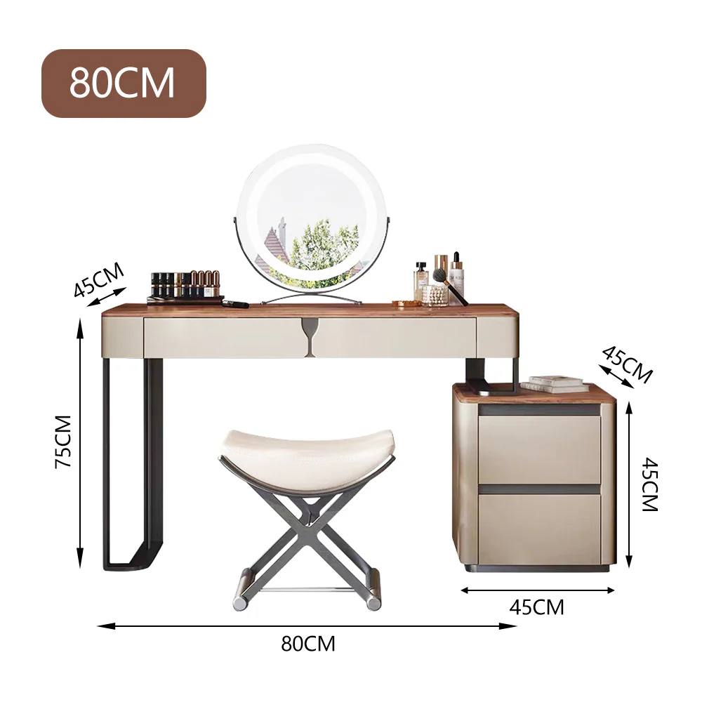 LUXORA DR1067 80-120cm Walnut Wood Countertop Dressing Table - Image 6