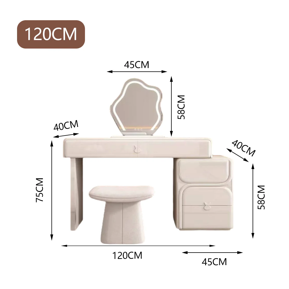 LUXORA DR1080 100-120cm Lacquered Solid Wood Tabletop Dressing Table - Image 6