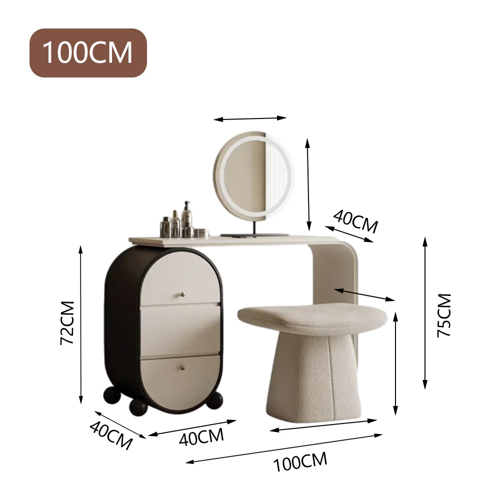 LUXORA DR1082 100-120cm Lacquered Solid Wood Tabletop Dressing Table - Image 5