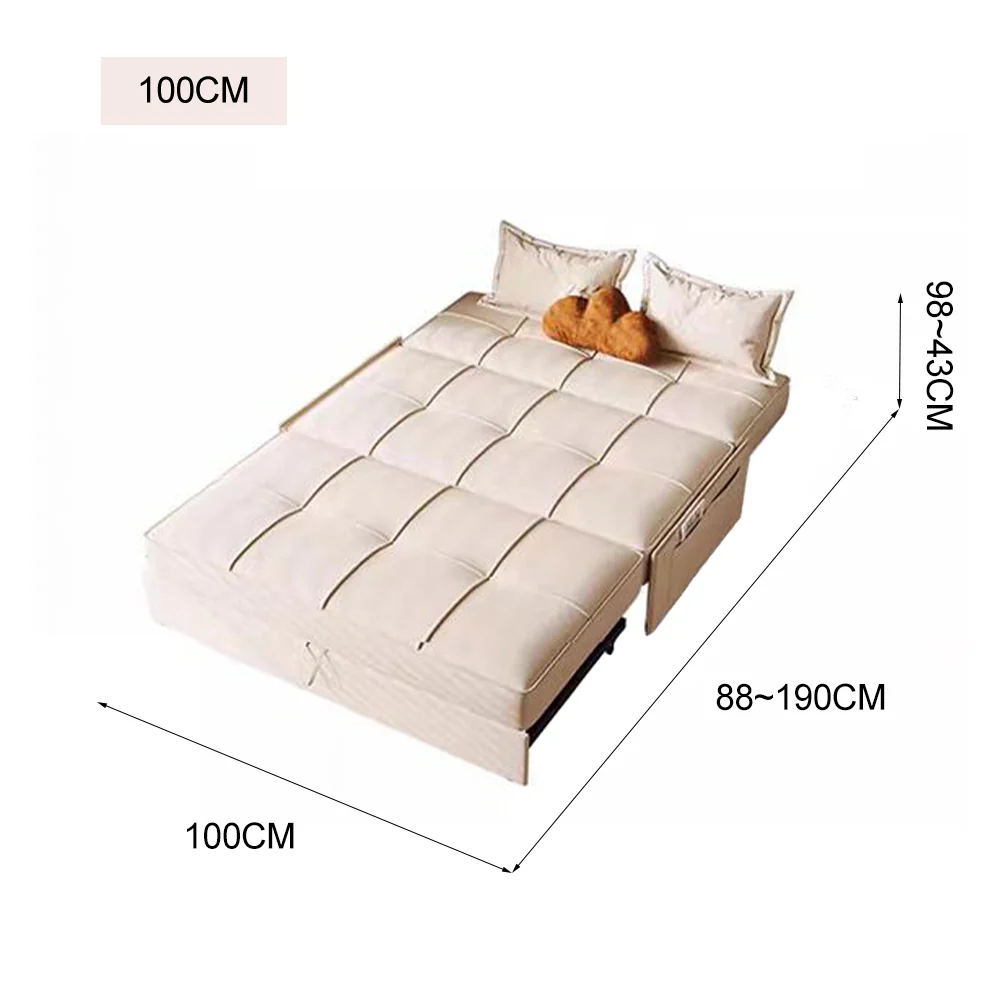 LUXORA FC1040 100/120/135/150cm Steel Frame Sofa Solid Wood Sofa Bed - Image 5