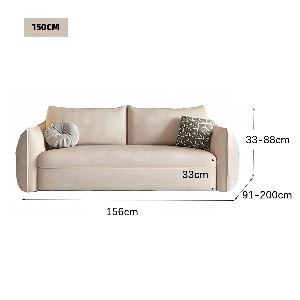 LUXORA FC1046 136/156/186/216cm Length Corduroy Fabric Sofa Solid Wood Frame Sofa Bed - Image 8