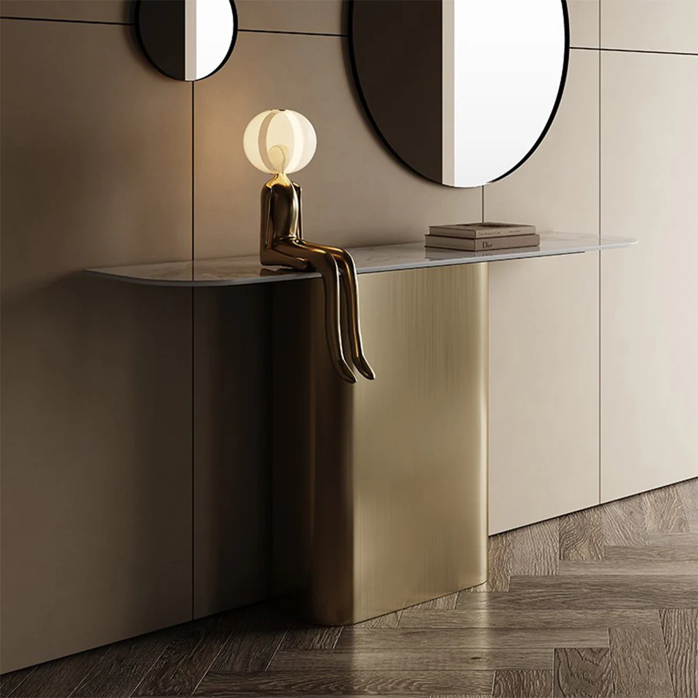 LUXORA CC1013 100/120/140cm Luxurious Style Sintered Stone Top Console Table - Image 2