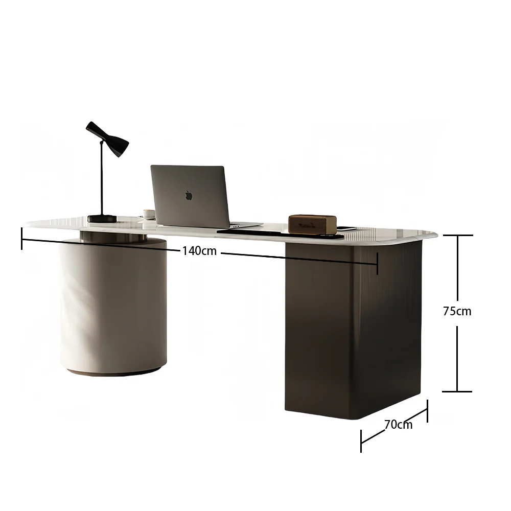 LUXORA DR1099 140/160/180cm Minimalist Style Supercrystal Stone Desk - Image 5
