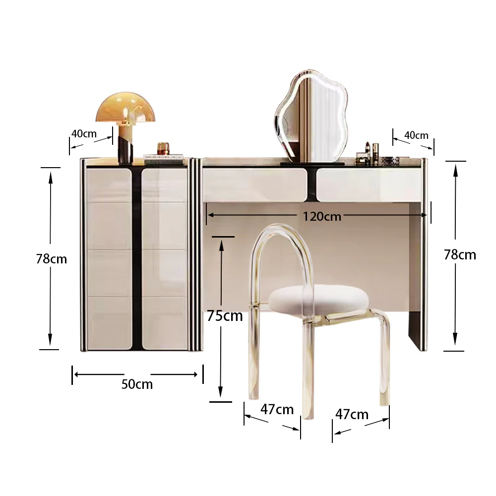 LUXORA DR1090 100/120cm Minimalist Solid Wood Dressing Table - Image 6
