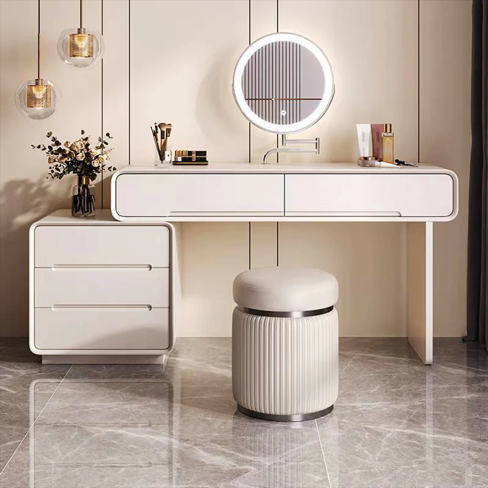 LUXORA DR1091 80/100/120cm Minimalist Solid Wood Dressing Table - Image 2