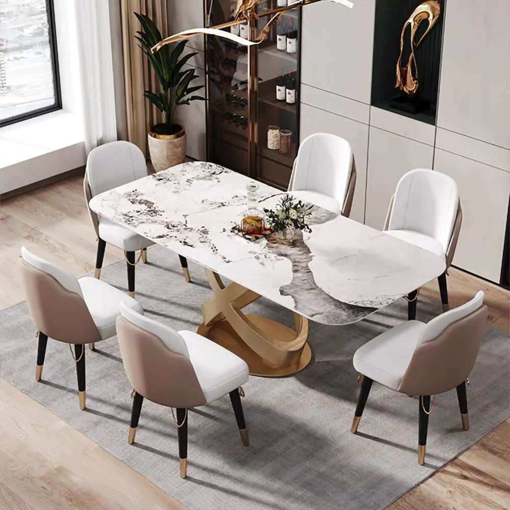 LUXORA DT1028 Light Luxury Style 140-160-180cm Sintered Stone Dining Table - Image 2
