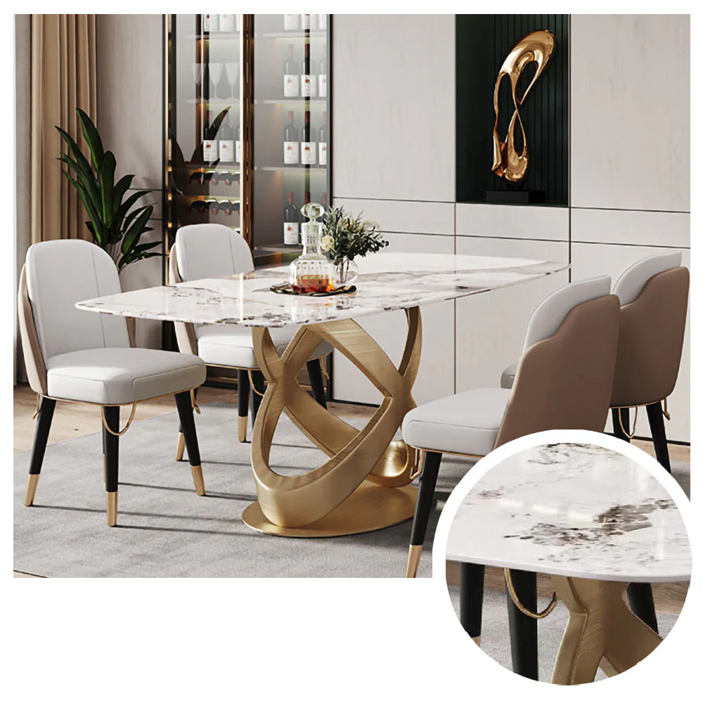 LUXORA DT1028 Light Luxury Style 140-160-180cm Sintered Stone Dining Table - Image 4