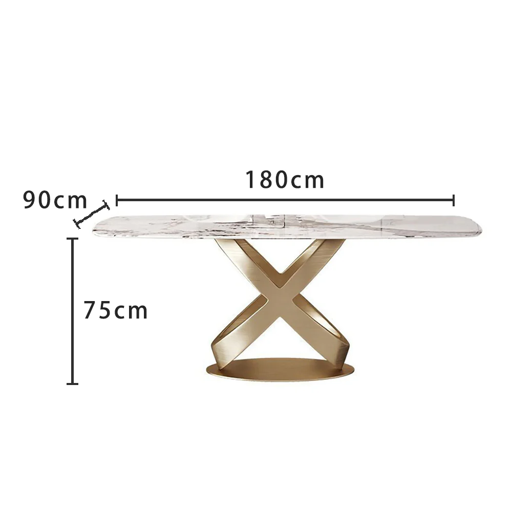 LUXORA DT1028 Light Luxury Style 140-160-180cm Sintered Stone Dining Table - Image 7