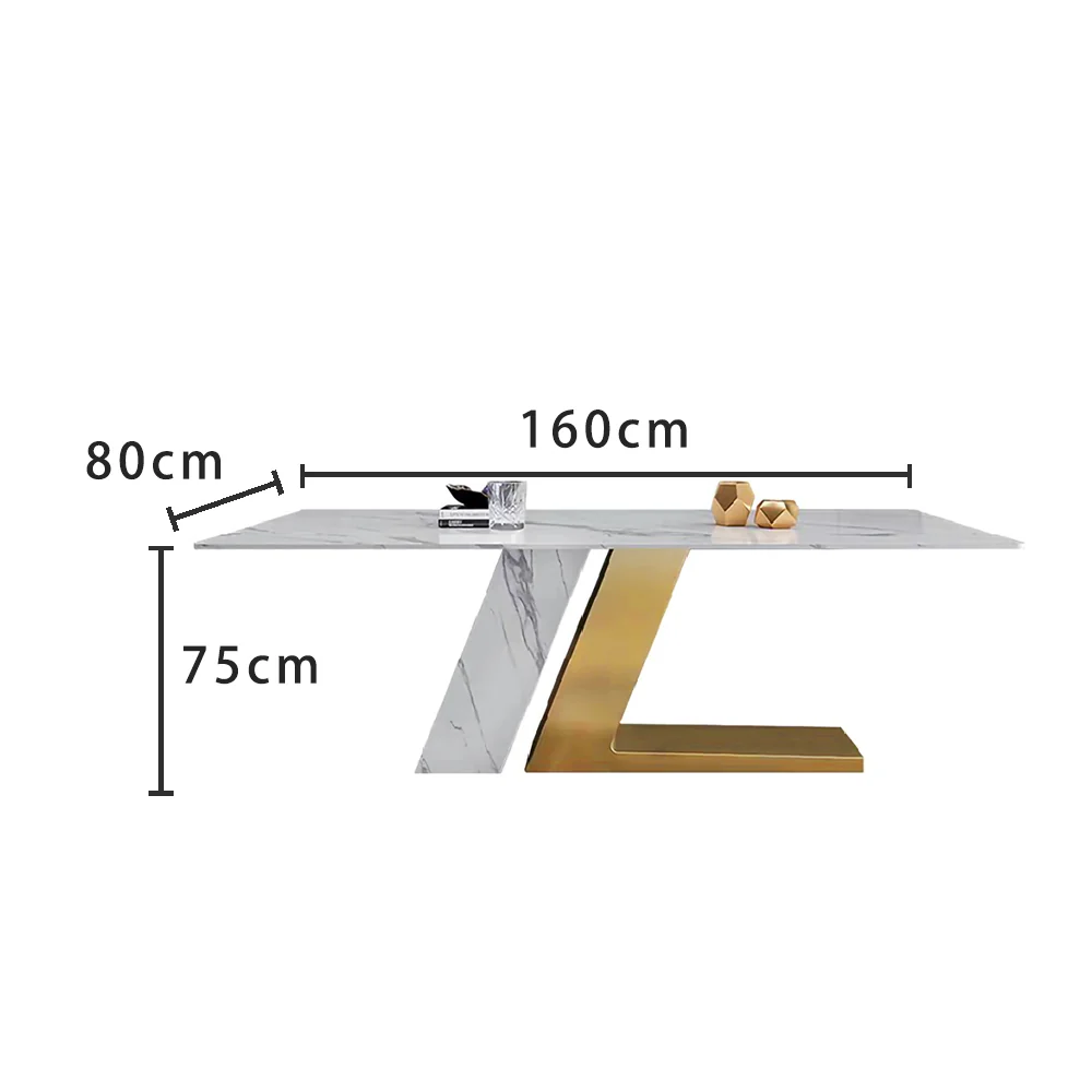 LUXORA DT1029 Light Luxury Style 140-160-180cm Sintered Stone Dining Table - Image 6