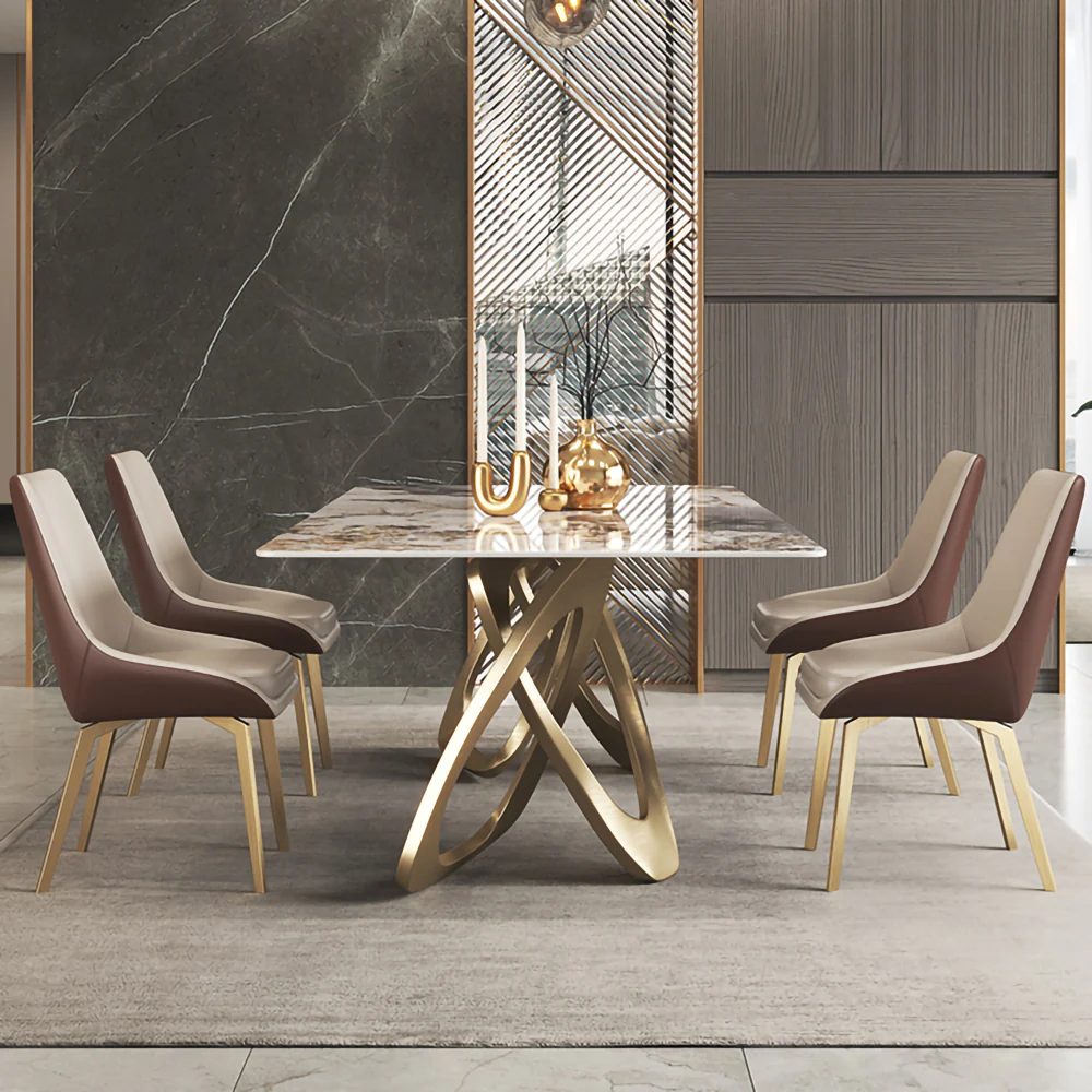 LUXORA DT1035 Light Luxury Style 130-140-160-180cm Sintered Stone Dining Table - Image 2
