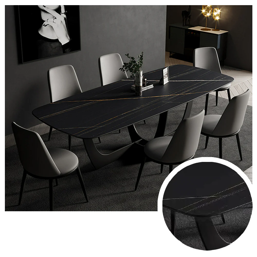 LUXORA DT1039 Minimalist Style 140-160-180cm Sintered Stone Dining Table - Image 4