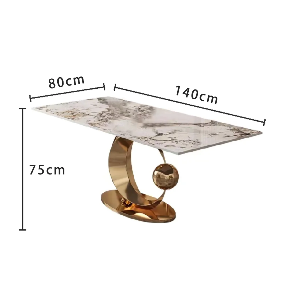 LUXORA DT1054 Light Luxury Style 140-160-180cm Sintered Stone Dining Table - Image 5