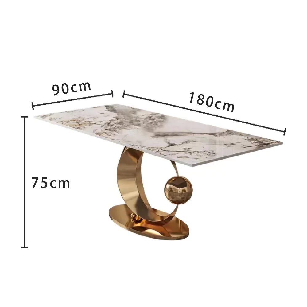 LUXORA DT1054 Light Luxury Style 140-160-180cm Sintered Stone Dining Table - Image 7
