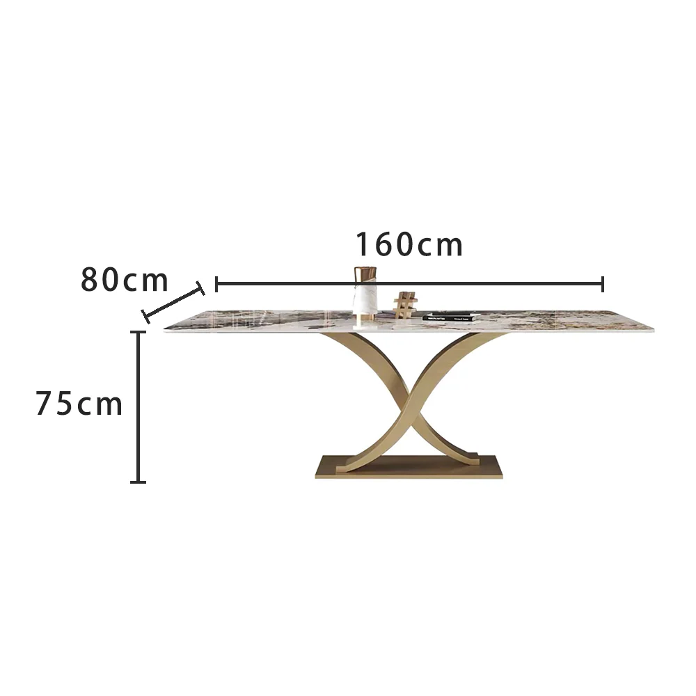 LUXORA DT1058 Light Luxury Style 130-140-160-180cm Sintered Stone Dining Table - Image 7