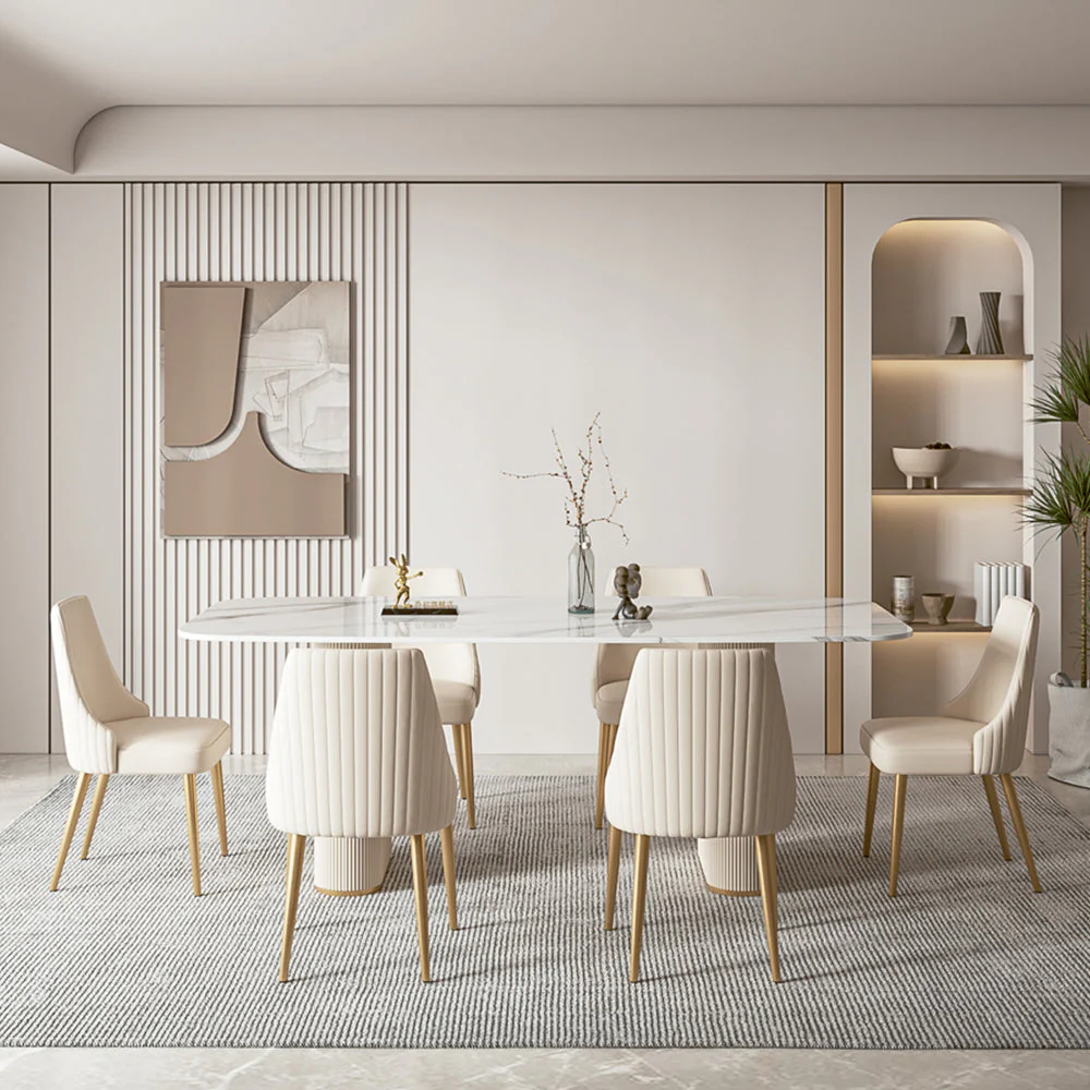 LUXORA DT1091 140/160/180cm Length Dining Table High-quality Sintered Stone Tabletop - Image 3