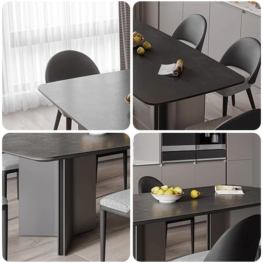 LUXORA DT1103 140/160/180cm Length Sintered Stone Tabletop Dining Table Carbon Steel Legs - Image 4