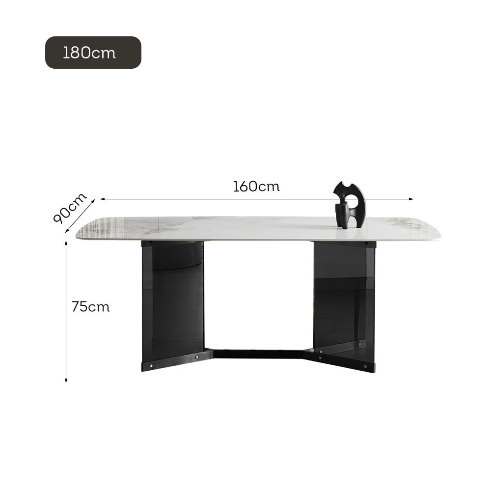 LUXORA DT1119 140/160/180cm Length Sintered Stone Tabletop Dining Table Stainless Steel Frame - Image 7