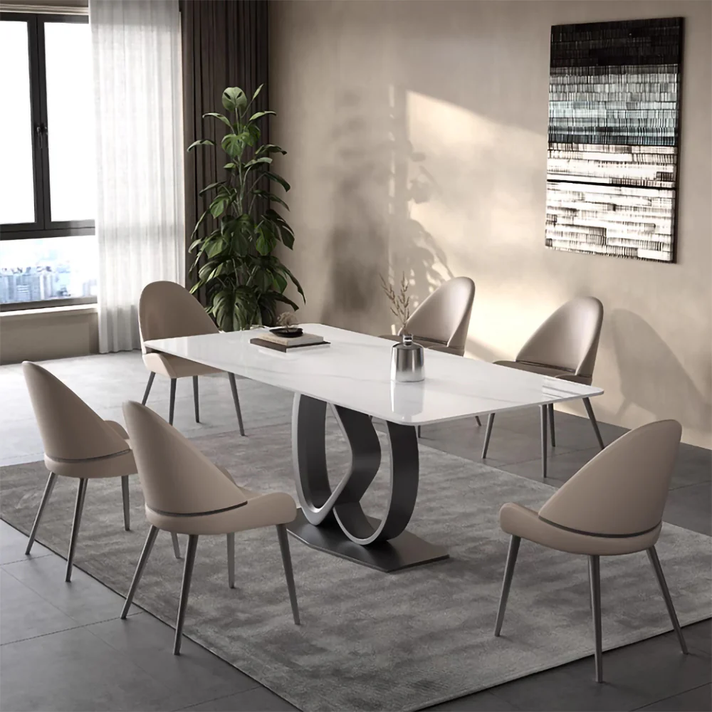 LUXORA DT1134 Minimalist Style 130-140-160-180cm Sintered Stone Dining Table - Image 8