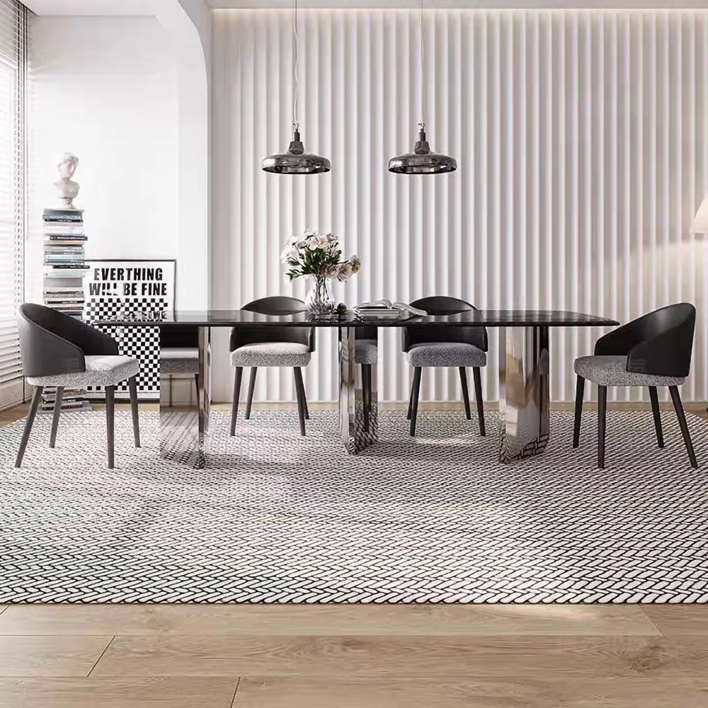 LUXORA DT1157 Minimalist Style 160-180-200cm Tempered Glass Dining Table - Image 3