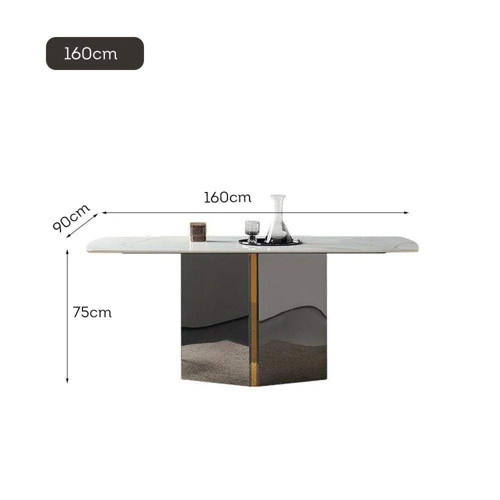 LUXORA DT1177 140/160/180cm Length 12mm Thickness Sintered Stone Tabletop Dining Table - Image 6