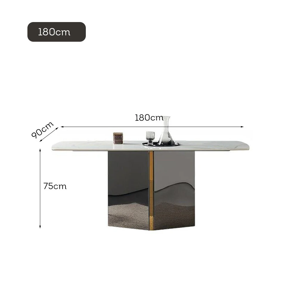 LUXORA DT1177 140/160/180cm Length 12mm Thickness Sintered Stone Tabletop Dining Table - Image 7