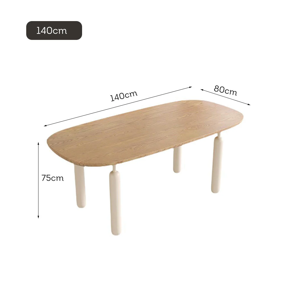 LUXORA DT1204 140/160/180cm Length Solid Wood Tabletop Dining Table Stainless Steel Frame - Image 7
