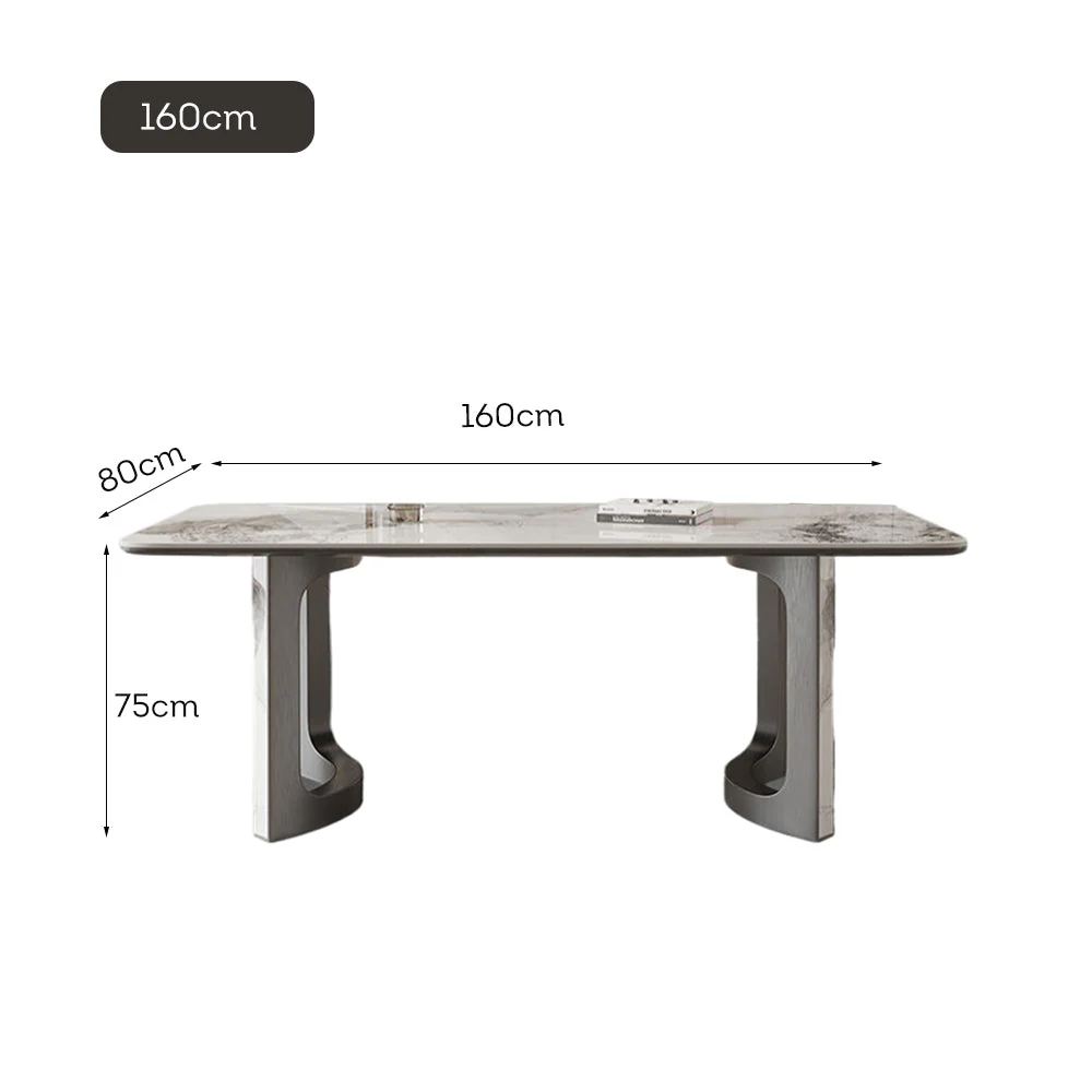 LUXORA DT1218 140/160/180cm Length Sintered Stone Tabletop Dining Table - Image 6