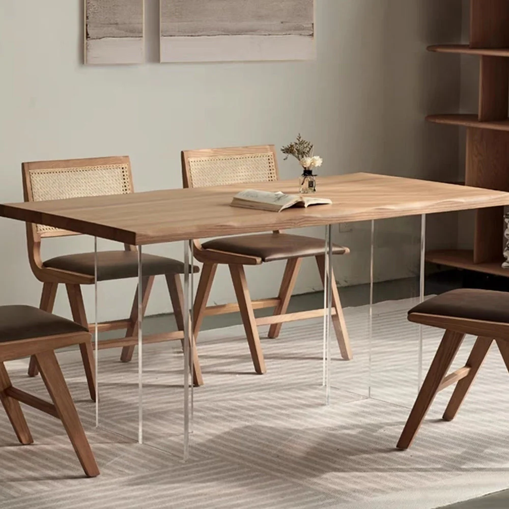 LUXORA DT1220 140/160/180cm Length Dining Table 25mm Thick Solid Wood Tabletop - Image 2