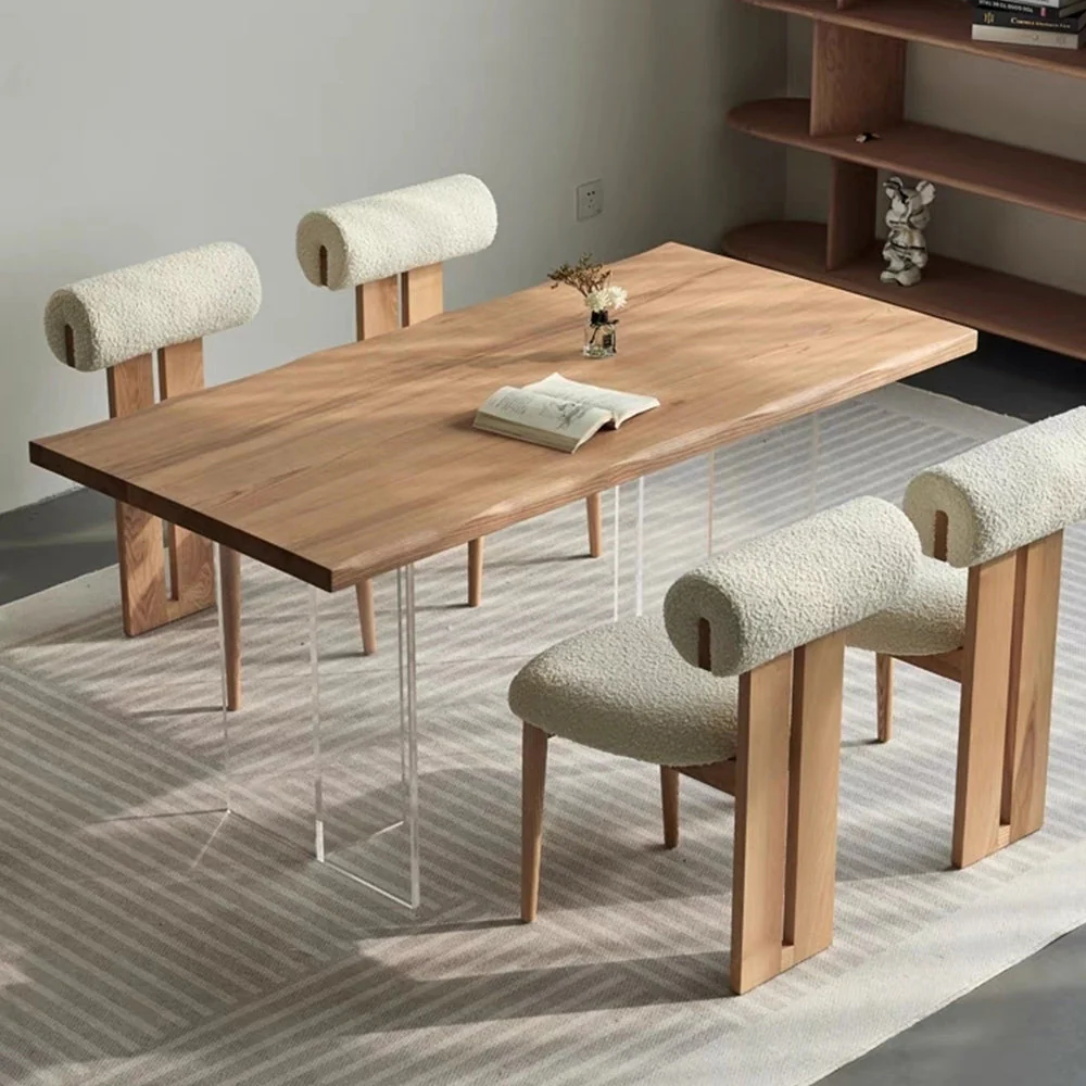LUXORA DT1220 140/160/180cm Length Dining Table 25mm Thick Solid Wood Tabletop - Image 4